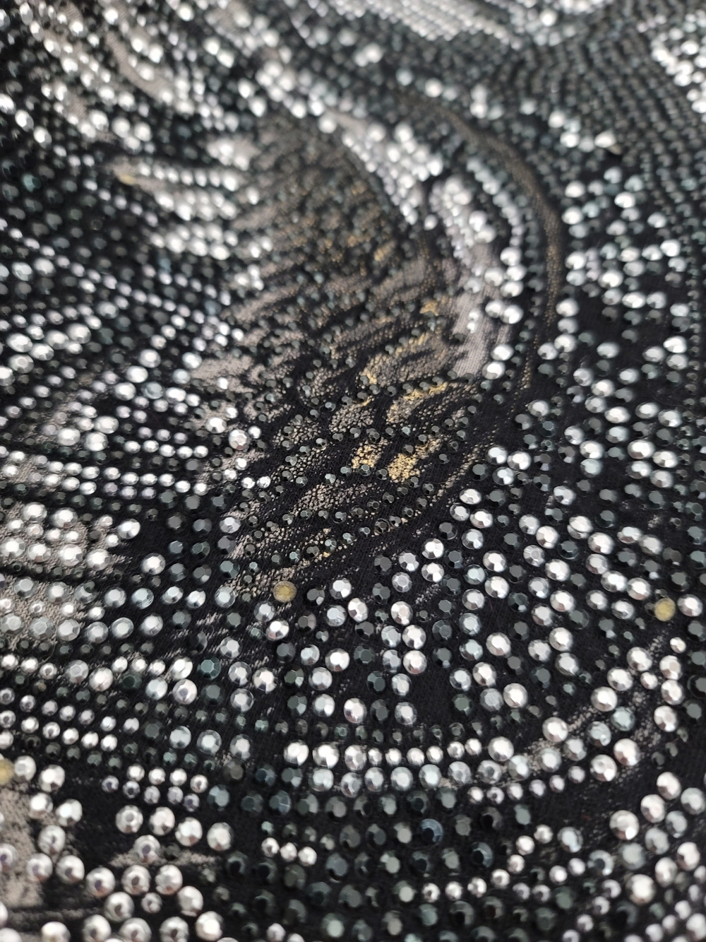 Affliction Black Graphic Short Sleeve Tee with Silver and Gold Embellishment - Picture 3 of 5